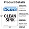 Signmission Clean Sink, 12 in W x Rectangle, Plastic OS-2PACK-NS-P-1218-V-10628 - alternate 4